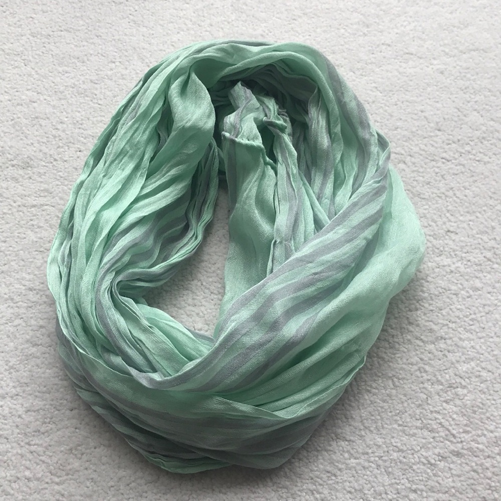 Teal and grey scarf